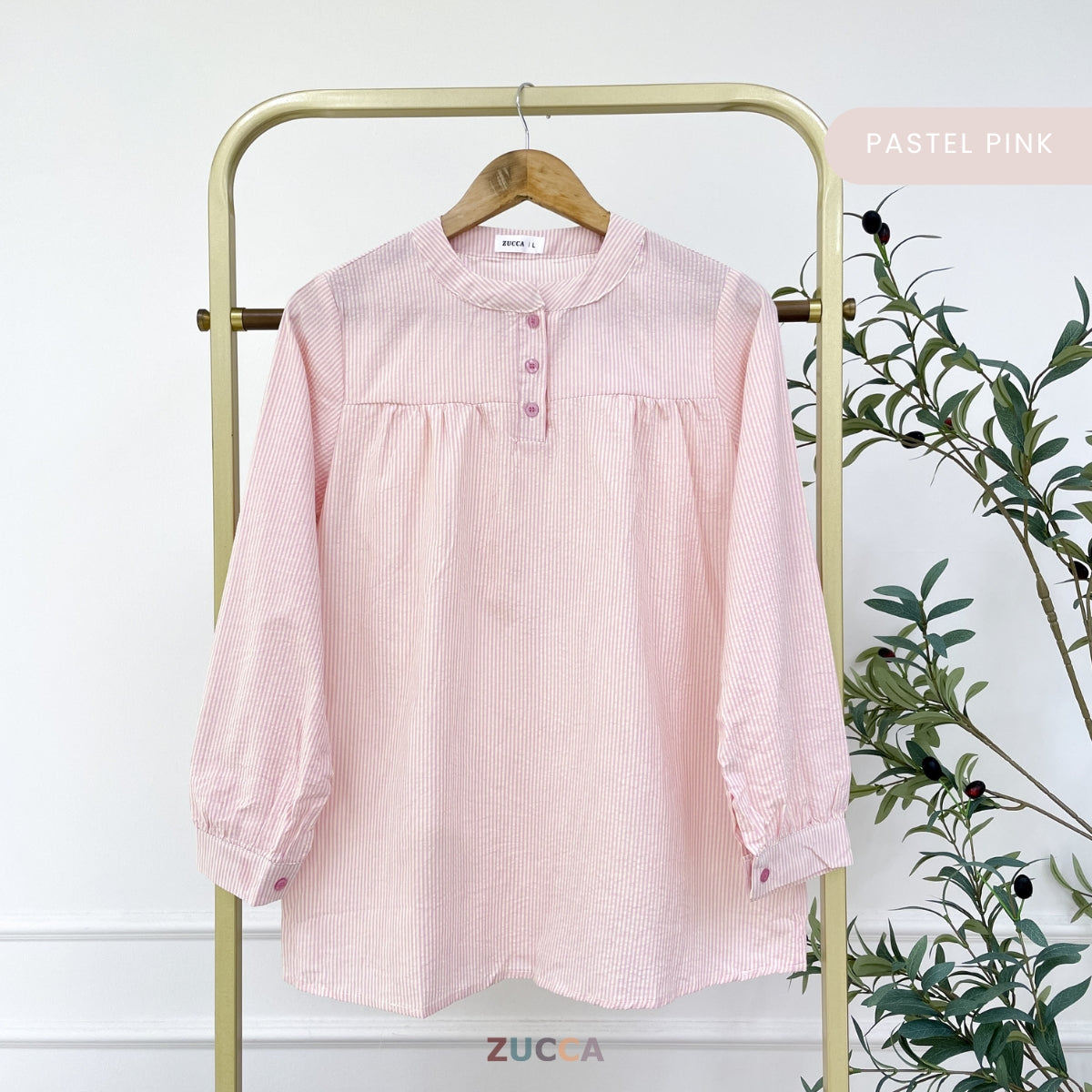 ZUCCA ELVINA MODEST STRIPES LUXE-DM299 Tops Shirts