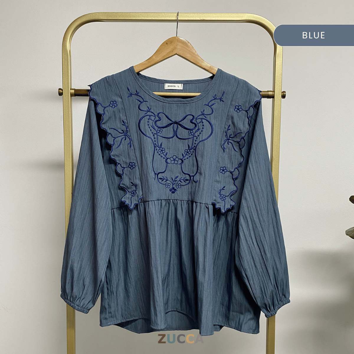 ZUCCA HAZITA BLOUSE BLOOM EMBROIDERY - DM302