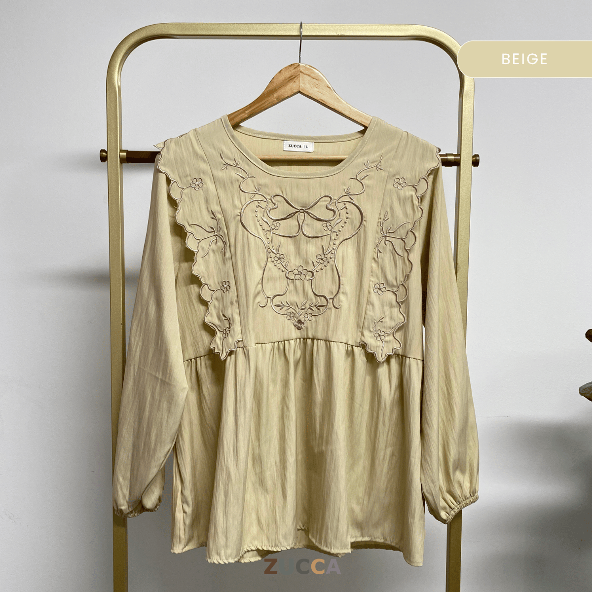 ZUCCA HAZITA BLOUSE BLOOM EMBROIDERY - DM302
