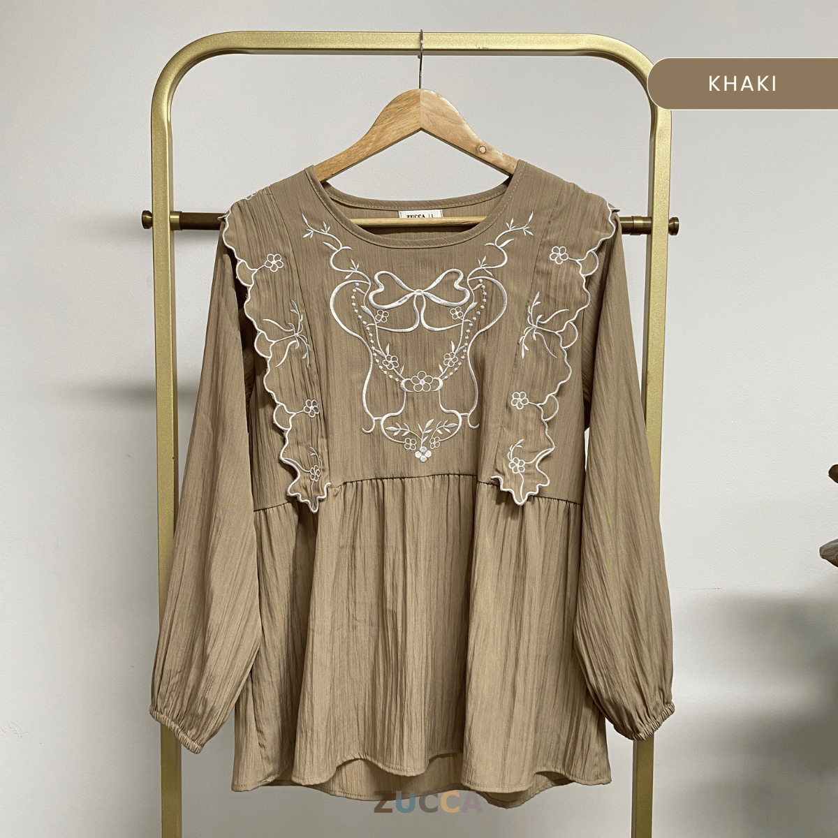 ZUCCA HAZITA BLOUSE BLOOM EMBROIDERY - DM302
