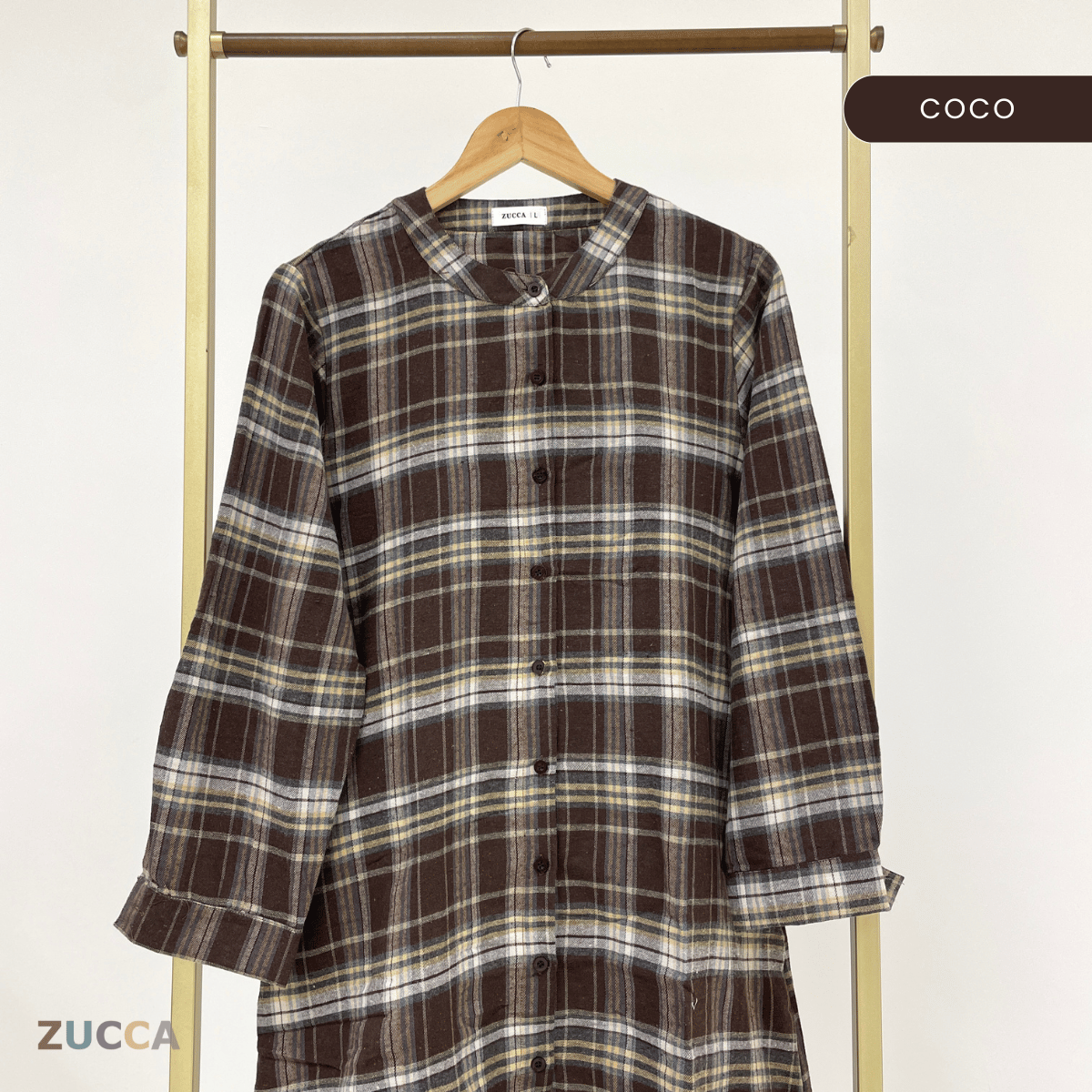 ZUCCA ARNIE VINTAGE CHECKERED LONG SHIRT-DM305 SHIRT