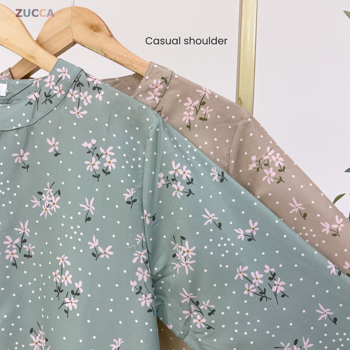ZUCCA AINA MUSLIMAH KASUAL LONG BLOUSE FLOWER PATTERN - DM306