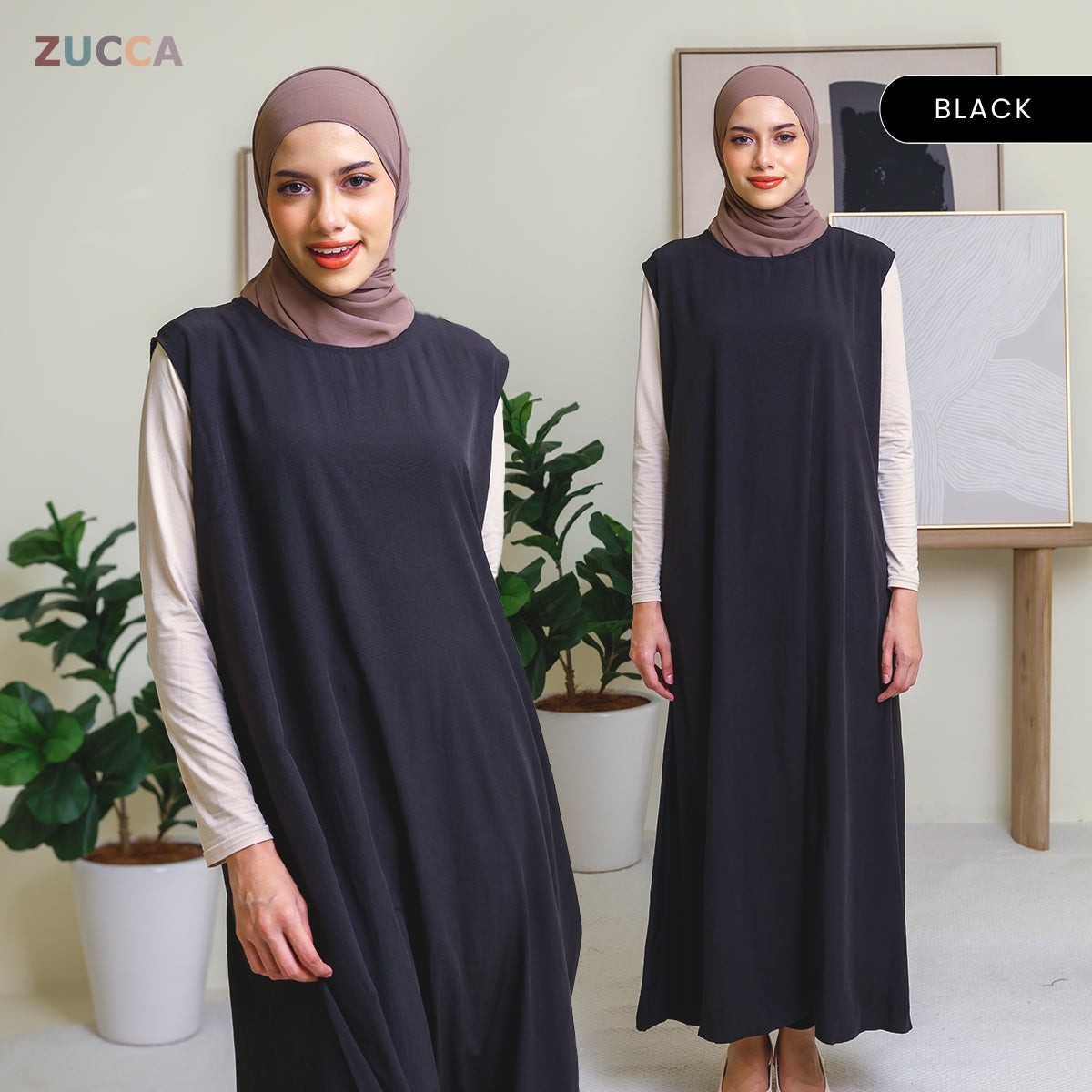 ZUCCA ARIELLA SLEEVELESS MODEST DRESS -DM311