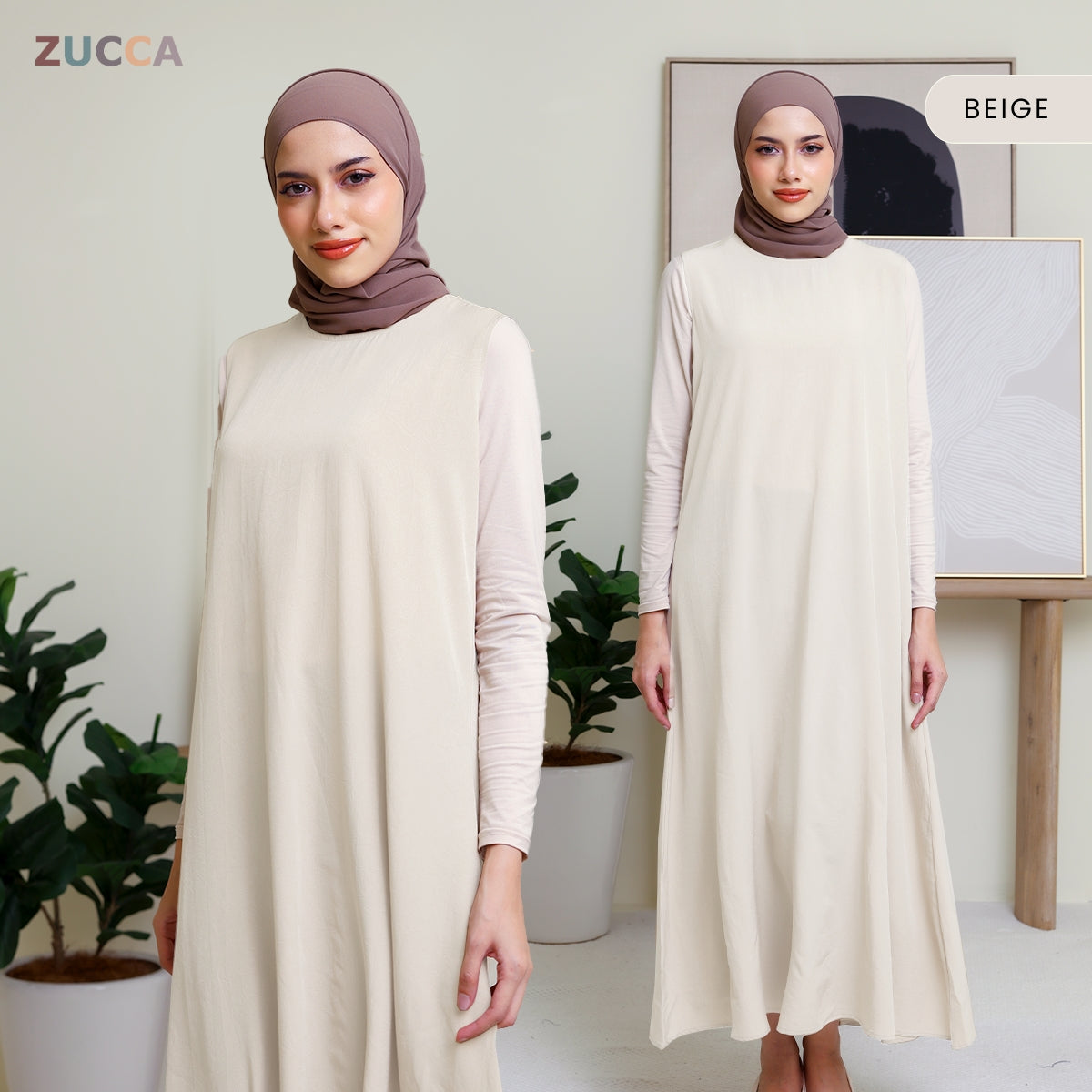 ZUCCA ARIELLA SLEEVELESS MODEST DRESS -DM311