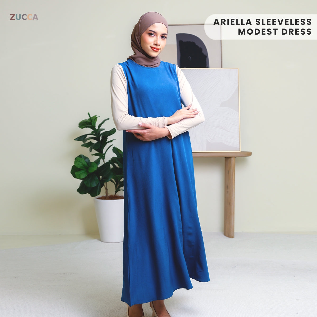 ZUCCA ARIELLA SLEEVELESS MODEST DRESS -DM311