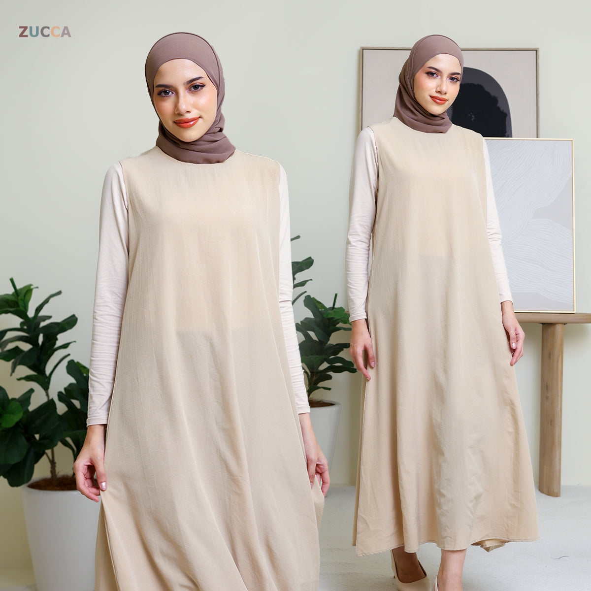 ZUCCA ARIELLA SLEEVELESS MODEST DRESS -DM311