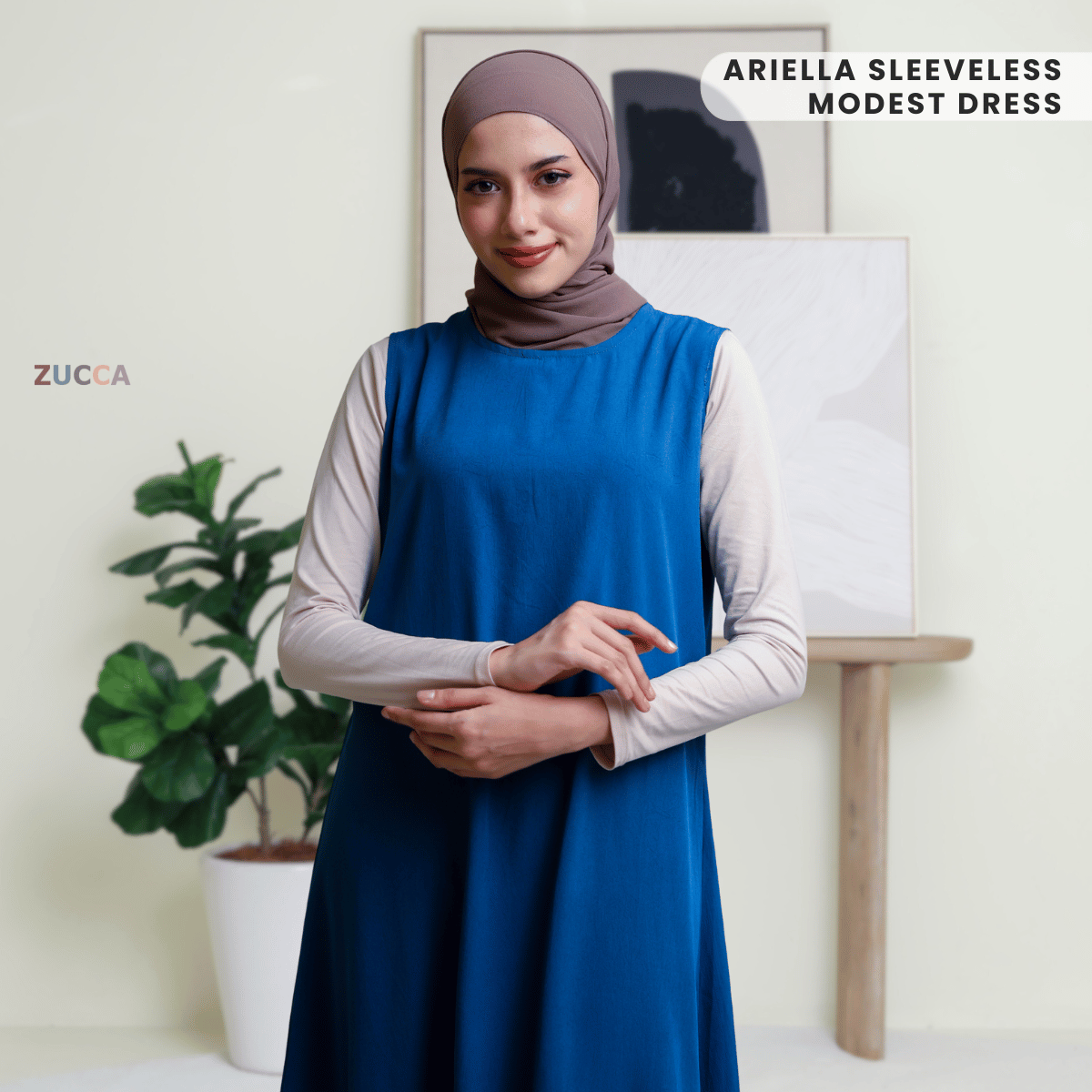ZUCCA ARIELLA SLEEVELESS MODEST DRESS -DM311