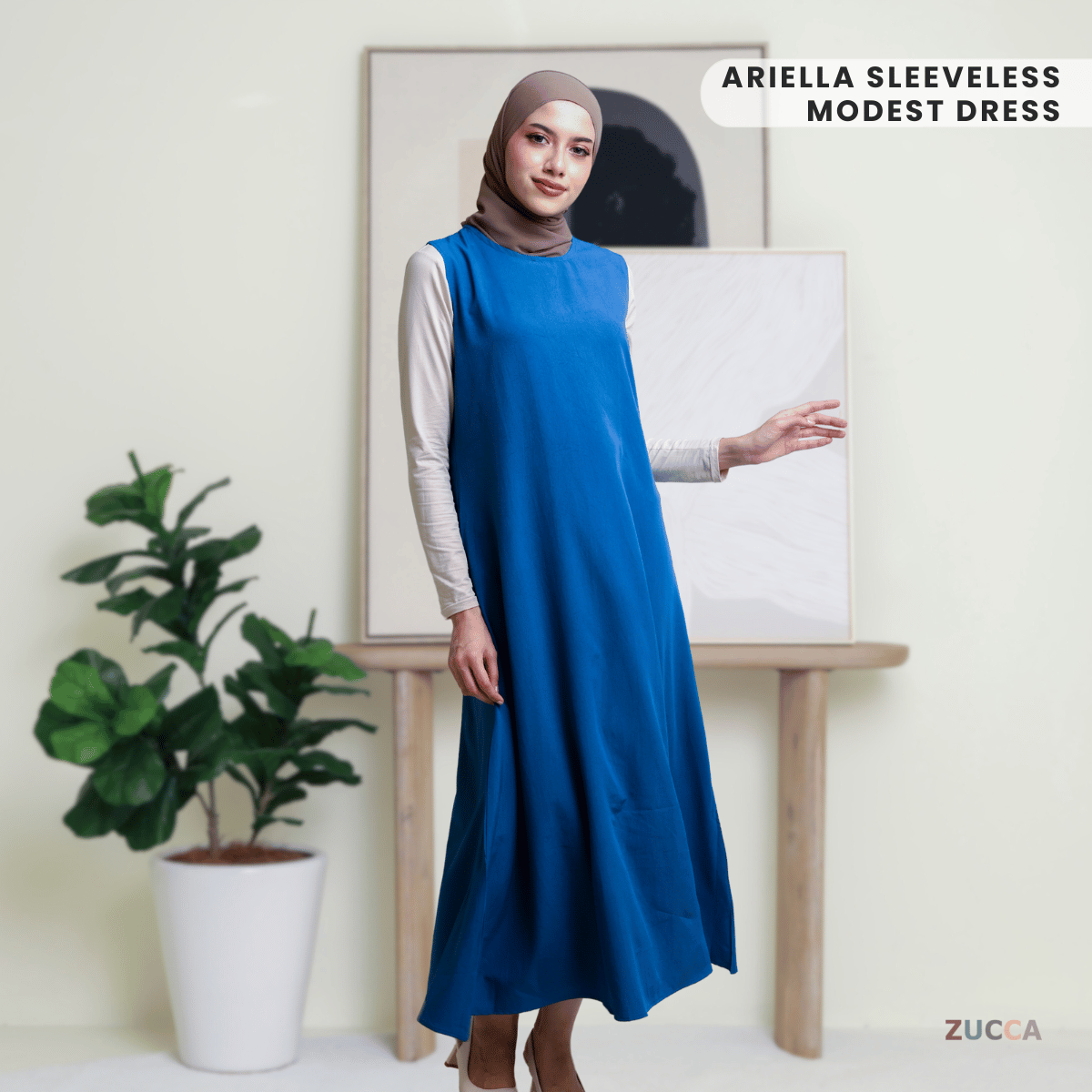 ZUCCA ARIELLA SLEEVELESS MODEST DRESS -DM311