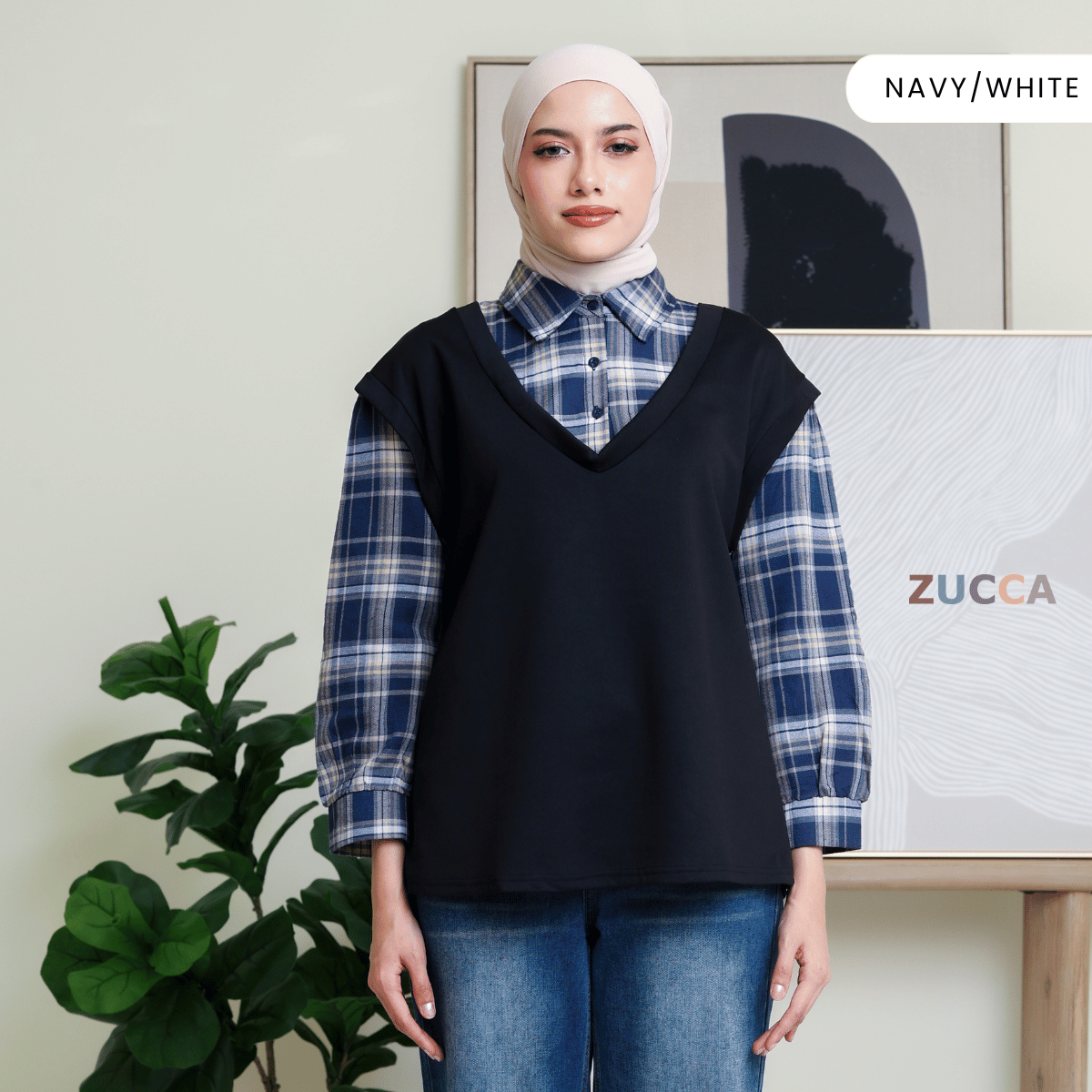 ZUCCA HALEEN WOMEN KASUAL BLOUSE KOREAN STYLE -DM312