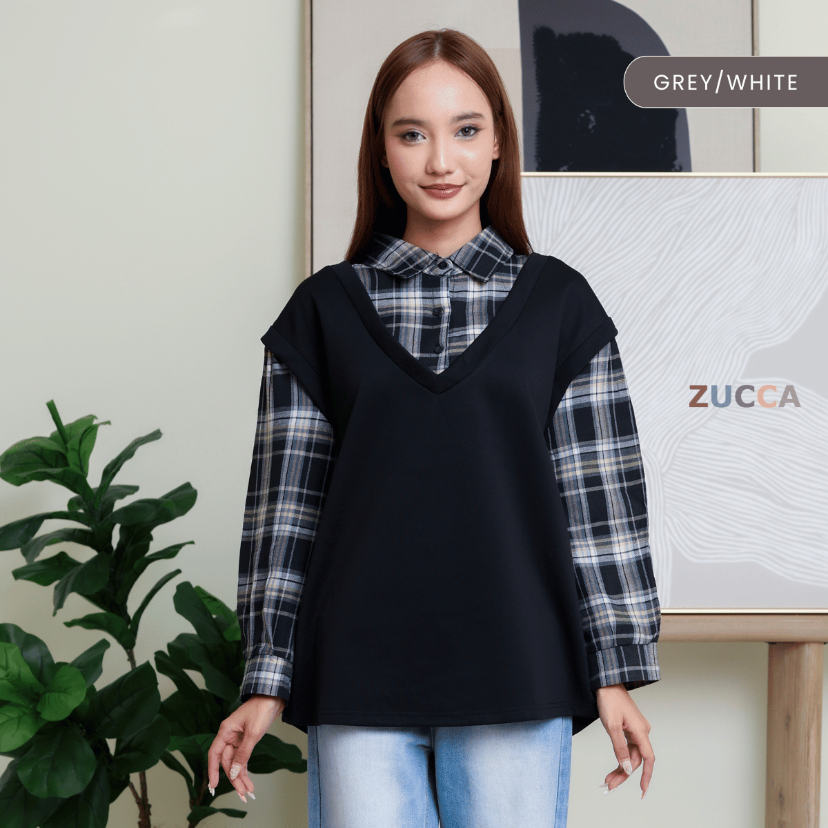 ZUCCA HALEEN WOMEN KASUAL BLOUSE KOREAN STYLE -DM312
