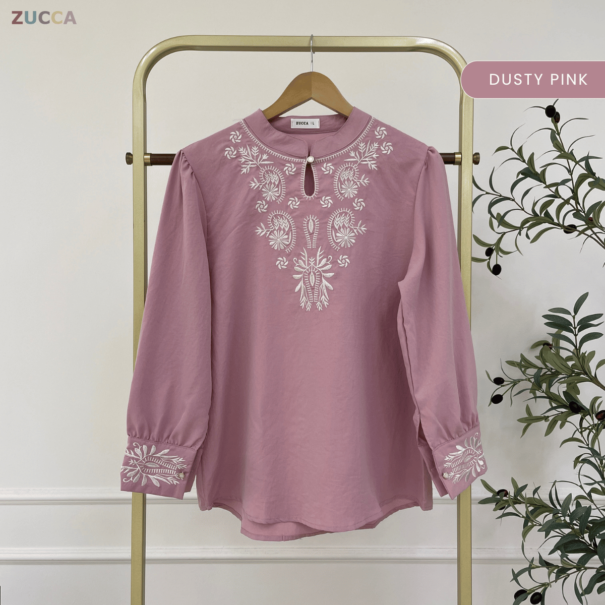 ZUCCA AZARIA KASUAL WOMEN EMBROIDERED STITCH BLOUSE - DM317
