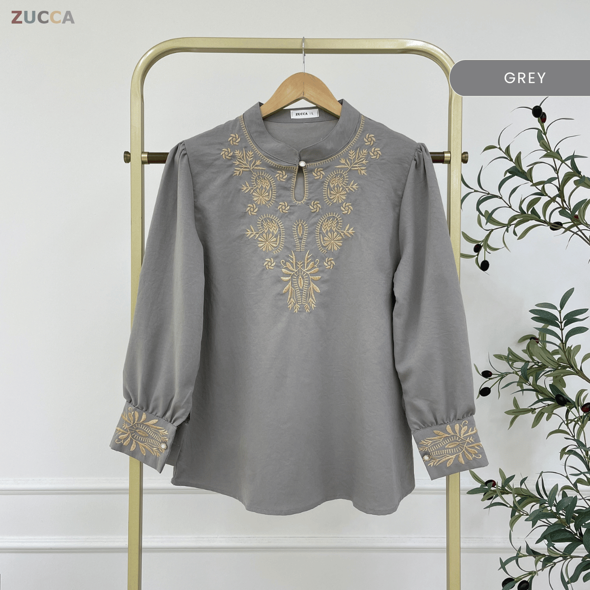 ZUCCA AZARIA KASUAL WOMEN EMBROIDERED STITCH BLOUSE - DM317