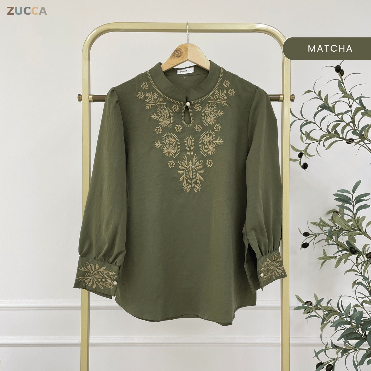 ZUCCA AZARIA KASUAL WOMEN EMBROIDERED STITCH BLOUSE - DM317