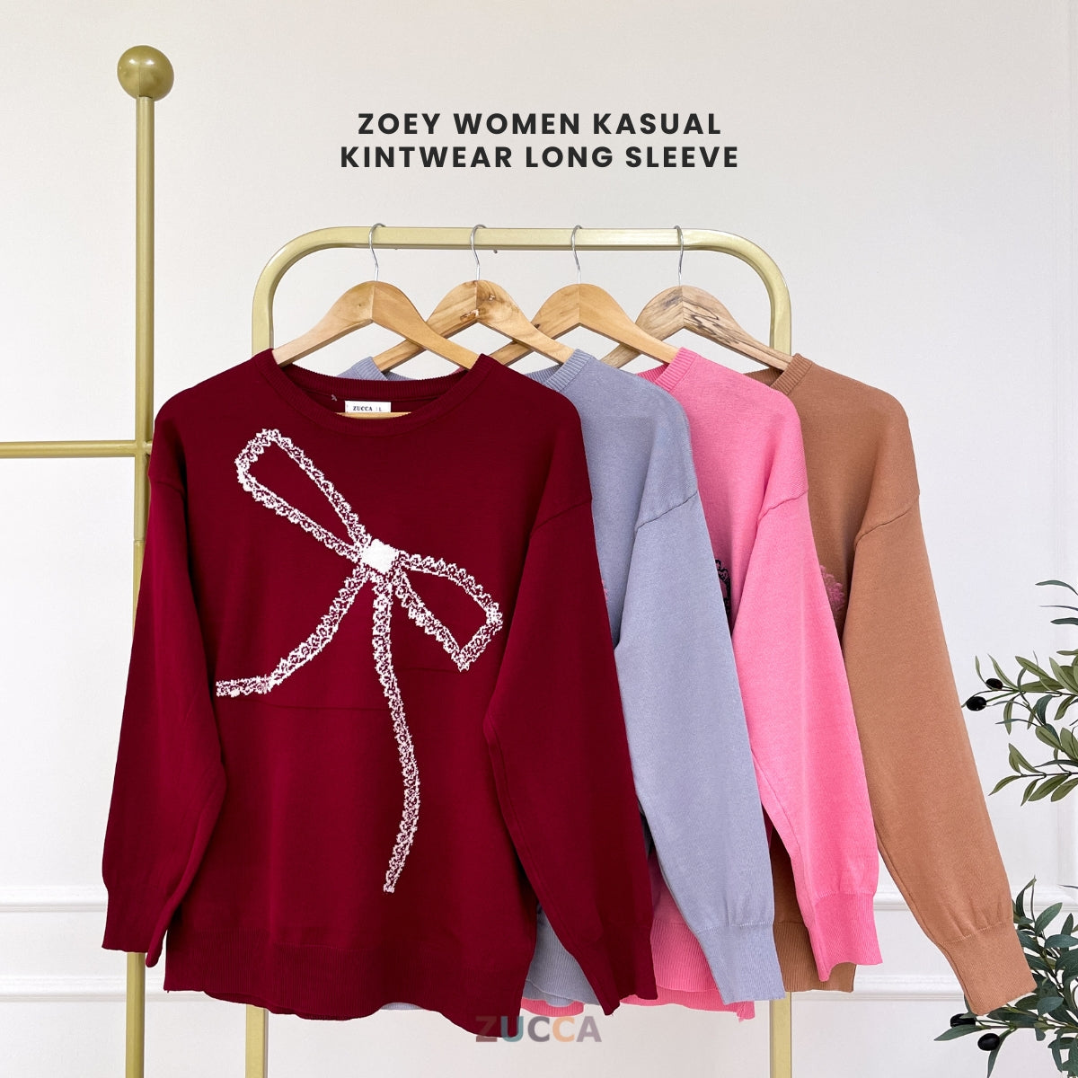 ZUCCA ZOEY PEREMPUAN KASUAL KNITWEAR LONG SLEEVE - DM318