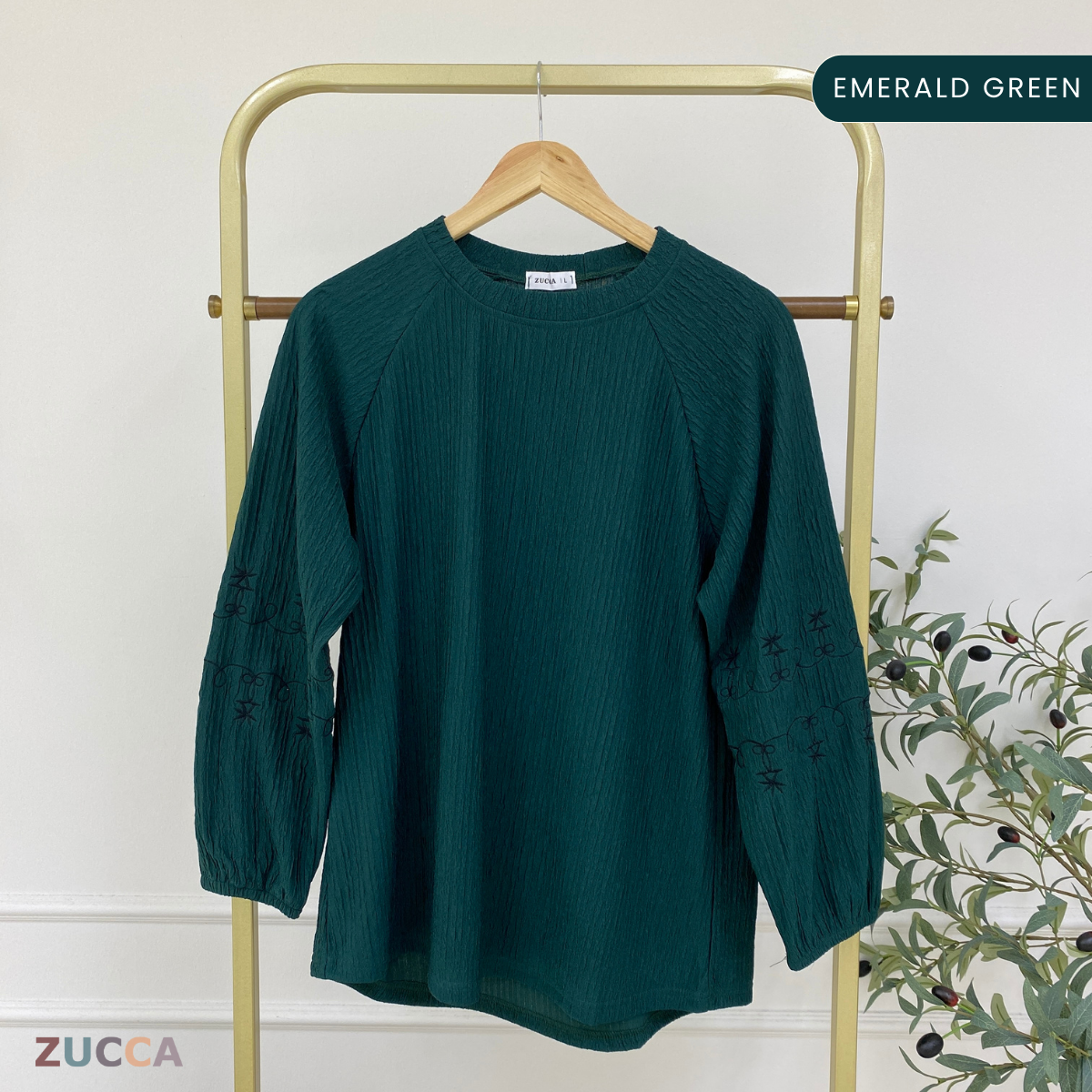 ZUCCA ARIYA KASUAL PLEATED BLOUSE LONG SLEEVE - DM319
