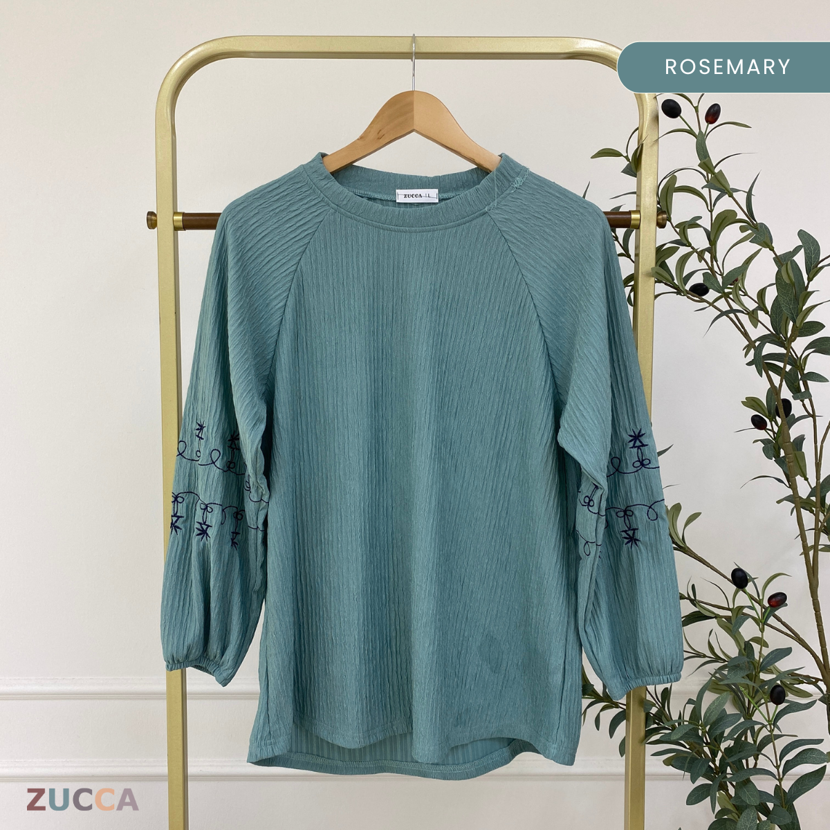 ZUCCA ARIYA KASUAL PLEATED BLOUSE LONG SLEEVE - DM319