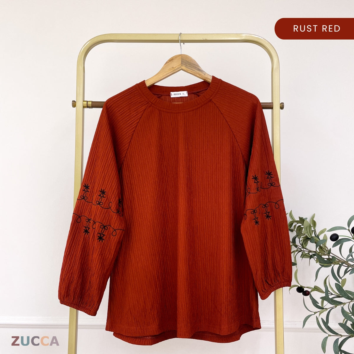 ZUCCA ARIYA KASUAL PLEATED BLOUSE LONG SLEEVE - DM319