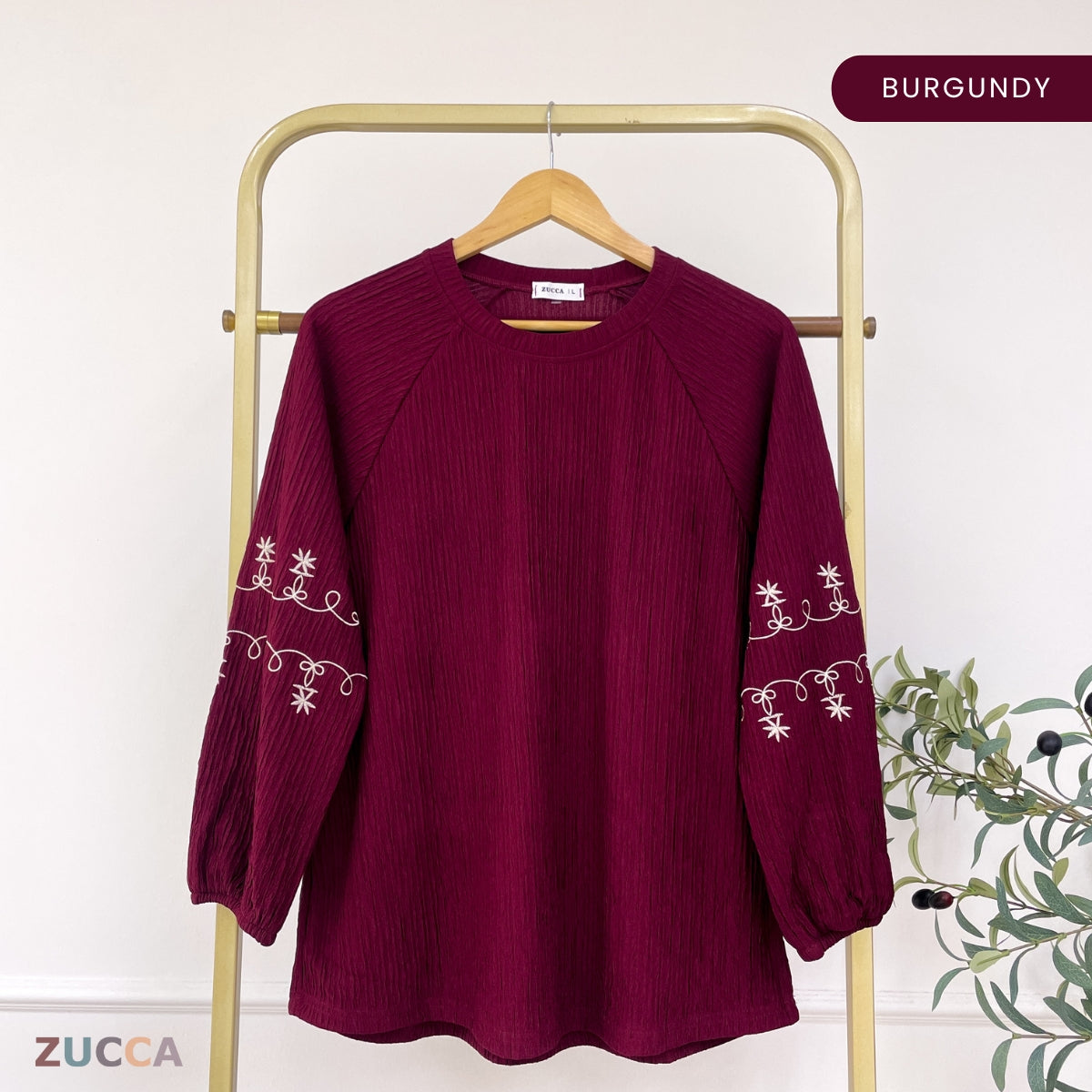ZUCCA ARIYA KASUAL PLEATED BLOUSE LONG SLEEVE - DM319