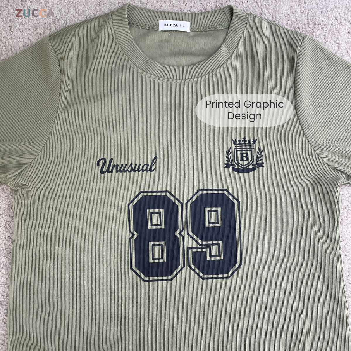 ZUCCA MELIA CASUAL RIBBED LONG SLEEVE TEE - DM321