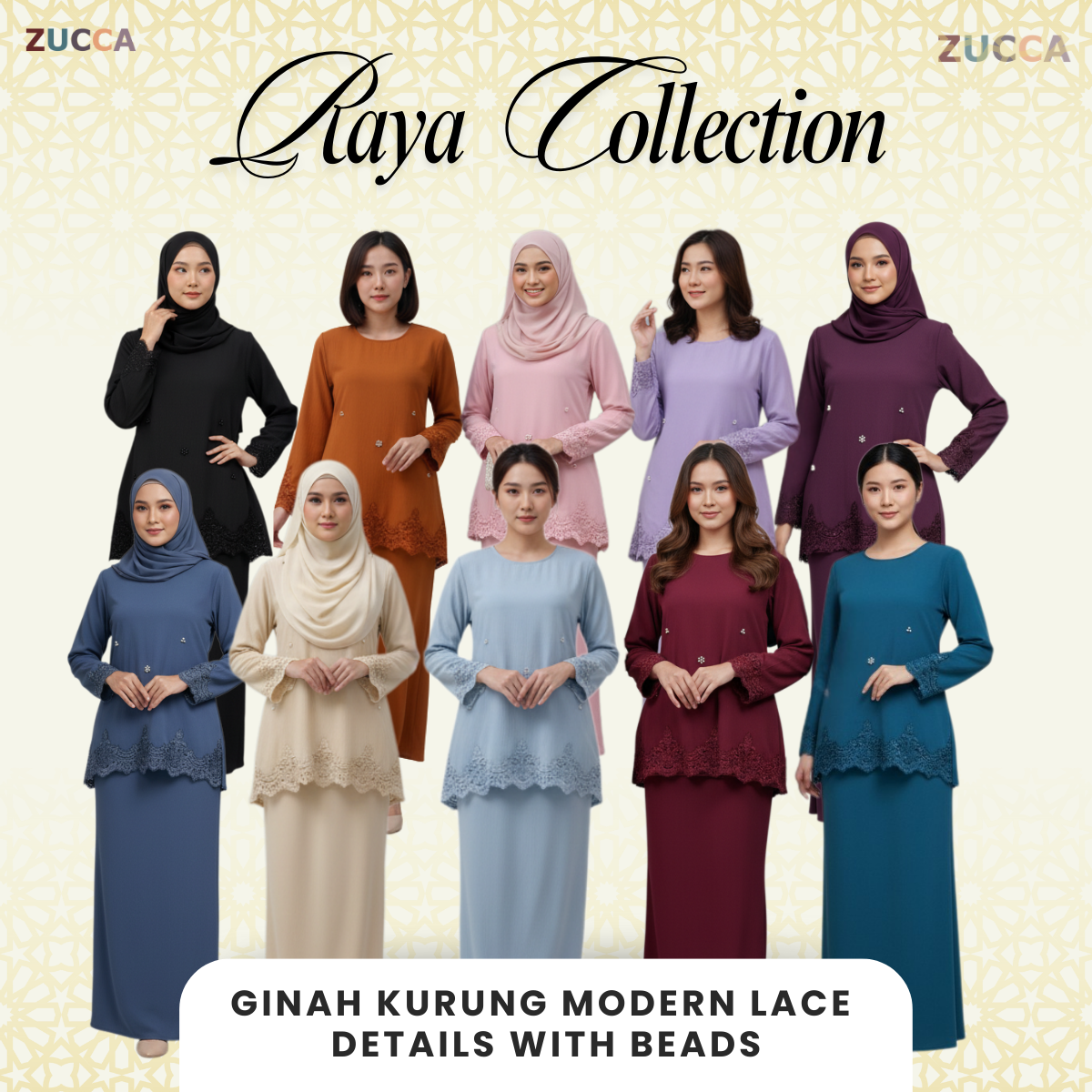ZUCCA GINAH KURUNG KEDAH MODERN EMBROIDERED - DMRAYA003