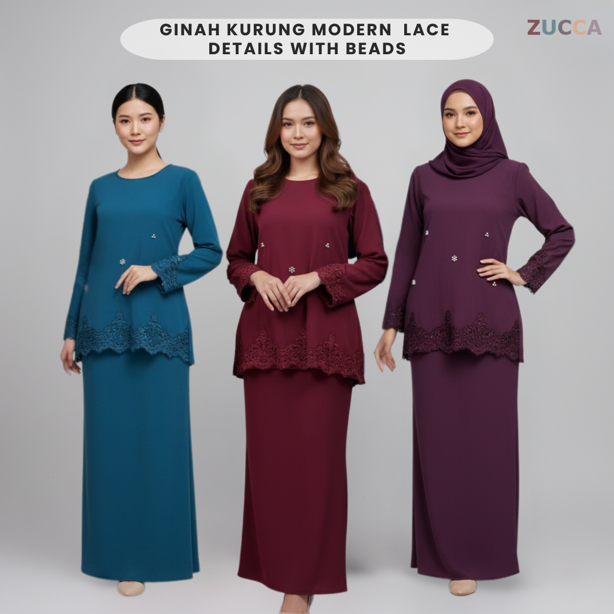 ZUCCA GINAH KURUNG KEDAH MODERN EMBROIDERED - DMRAYA003