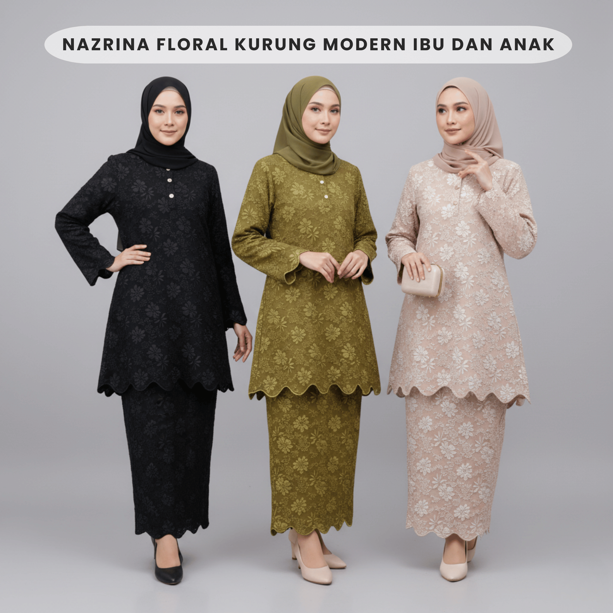 [JOM RAYA 2025] ZUCCA [MOM] NAZRINA FLORAL KURUNG MODERN IBU  - DMRAYA006
