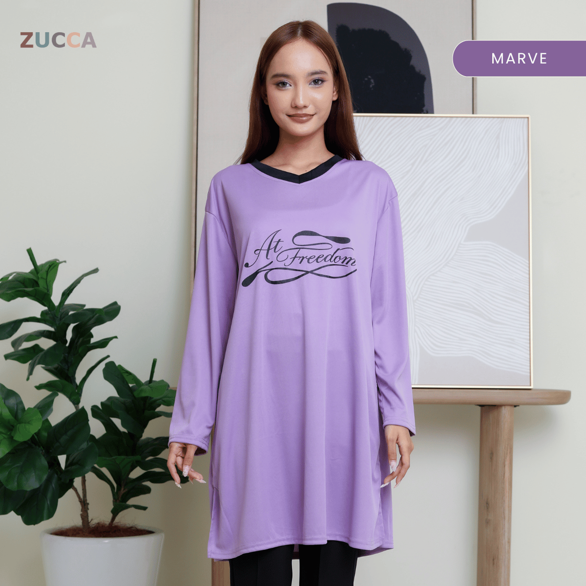 ZUCCA RAYNA WOMEN KASUAL SHIRT V-NECK - DMS1002