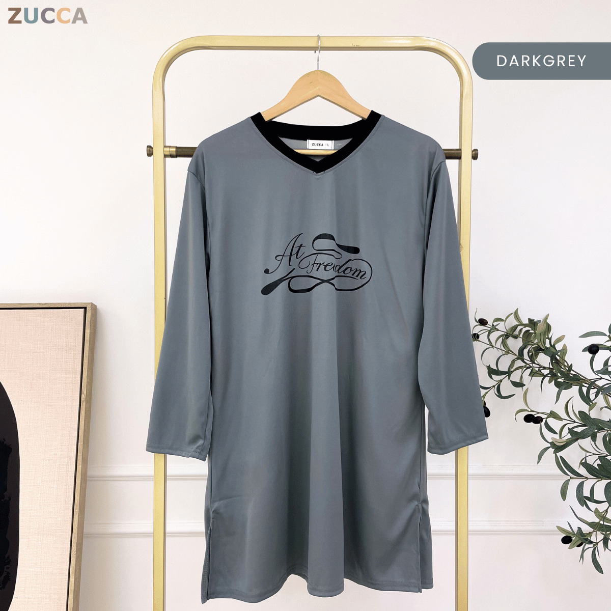 ZUCCA RAYNA WOMEN KASUAL SHIRT V-NECK - DMS1002