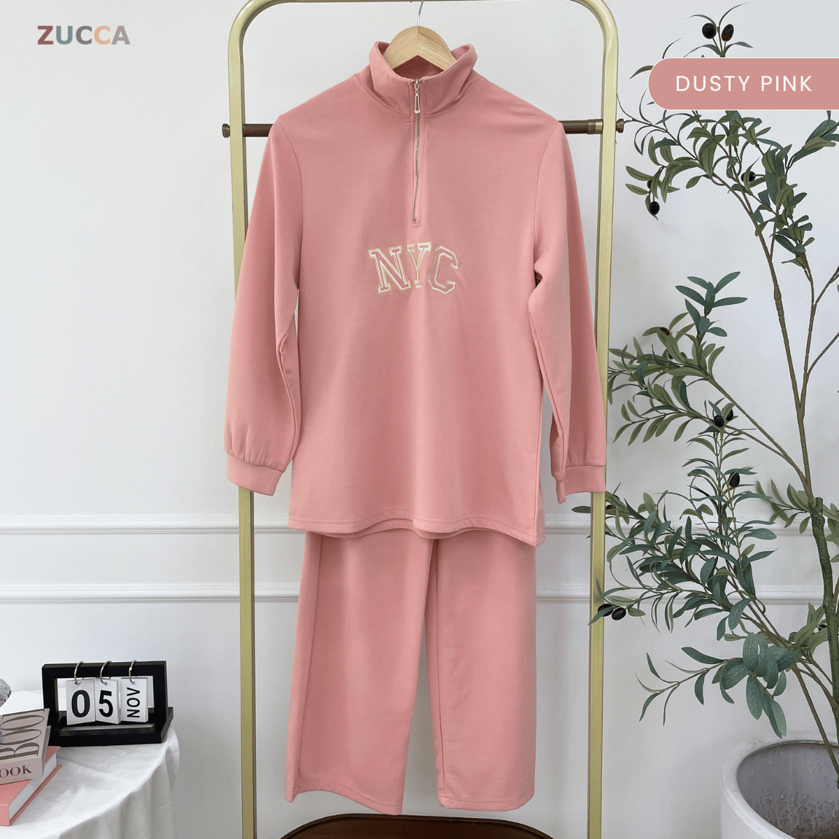 ZUCCA EXORA SET HALF-ZIP STREETWEAR SWEATSHIRT-DMSET008