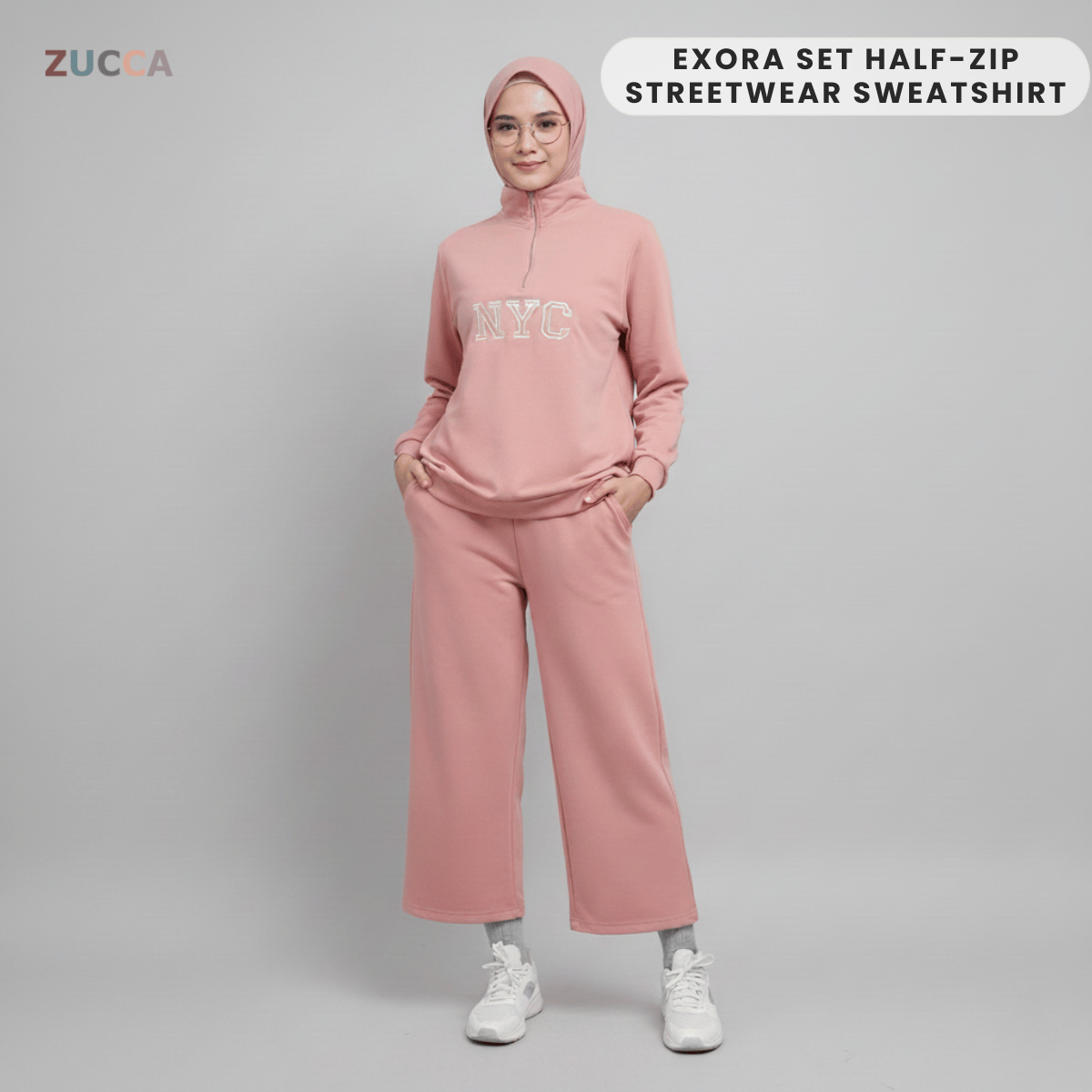 ZUCCA EXORA SET HALF-ZIP STREETWEAR SWEATSHIRT-DMSET008