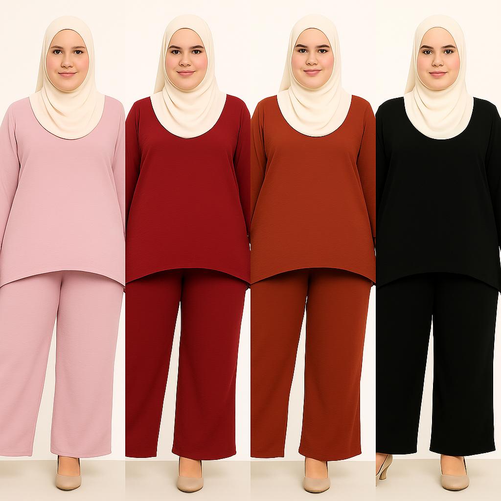 ZUCCA DAHLIA TEXTURED PANTS SET-DMSET011  Blouses