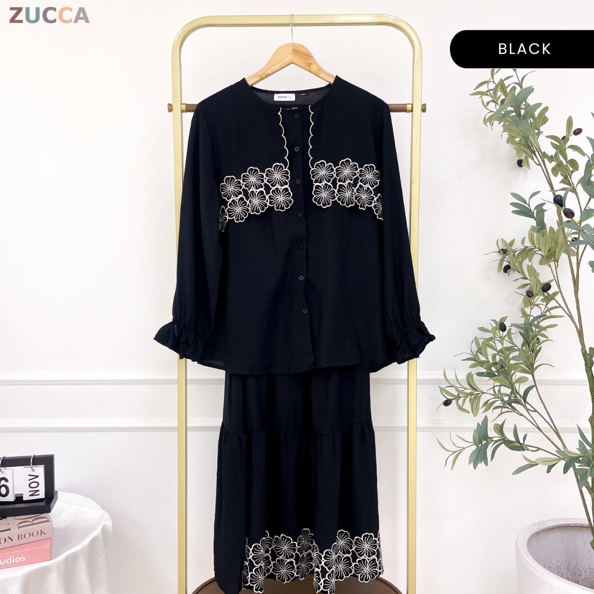 ZUCCA UZMA MODEST EMBROIDERED SET-DMSET013