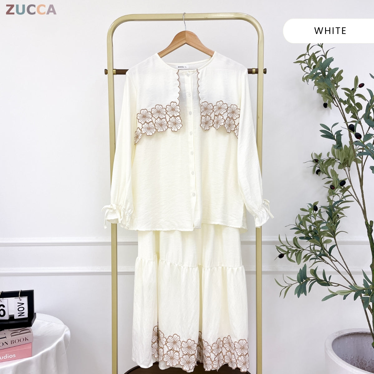 ZUCCA UZMA MODEST EMBROIDERED SET-DMSET013