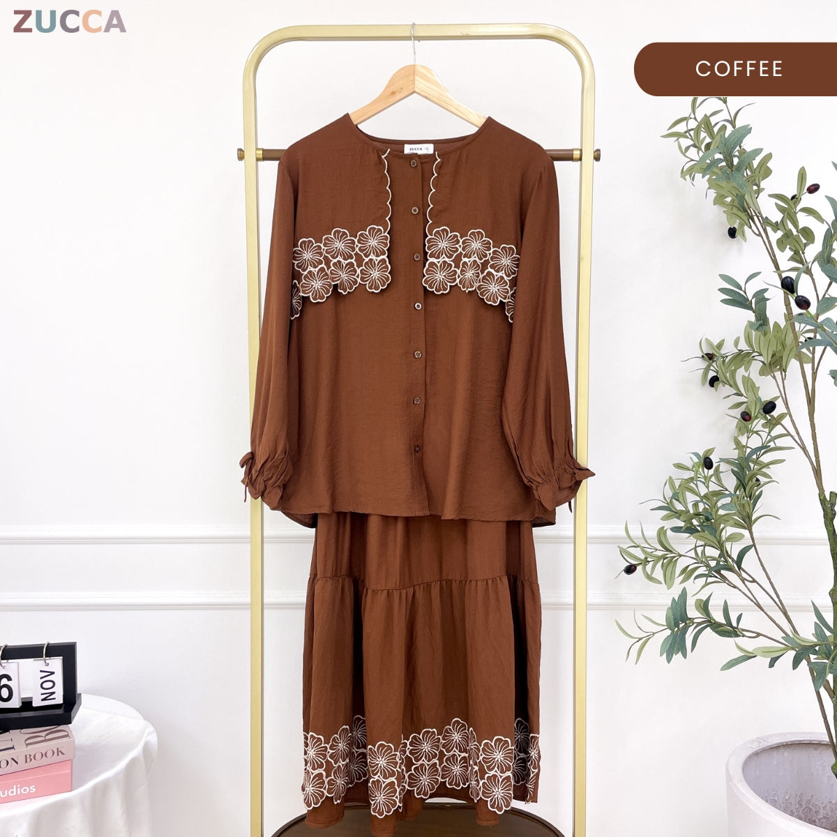 ZUCCA UZMA MODEST EMBROIDERED SET-DMSET013