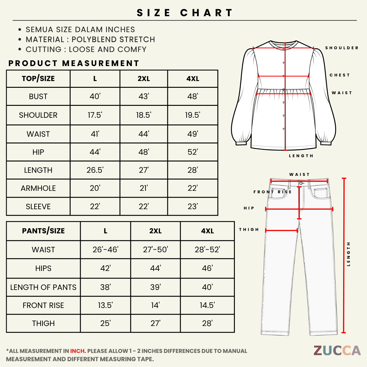 ZUCCA LINNIEY RELAXED HALF-ZIP TWO-PIECE SET-DMSET016