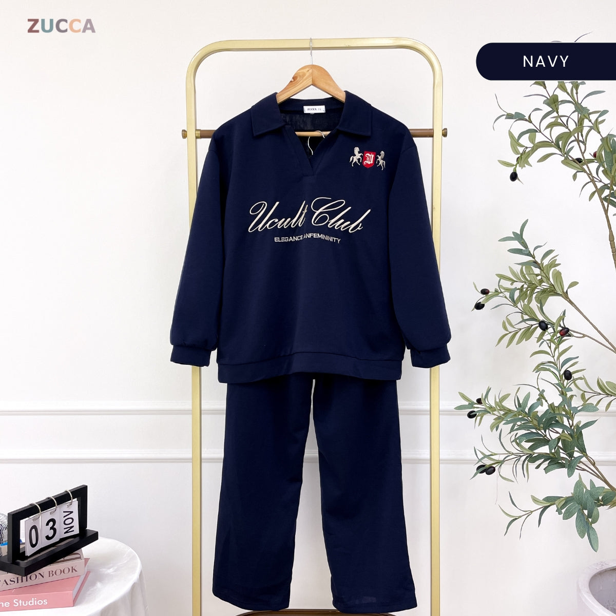 ZUCCA JAZYLN WOMEN SET STREATWEAR TOP PANTS - DMSET017