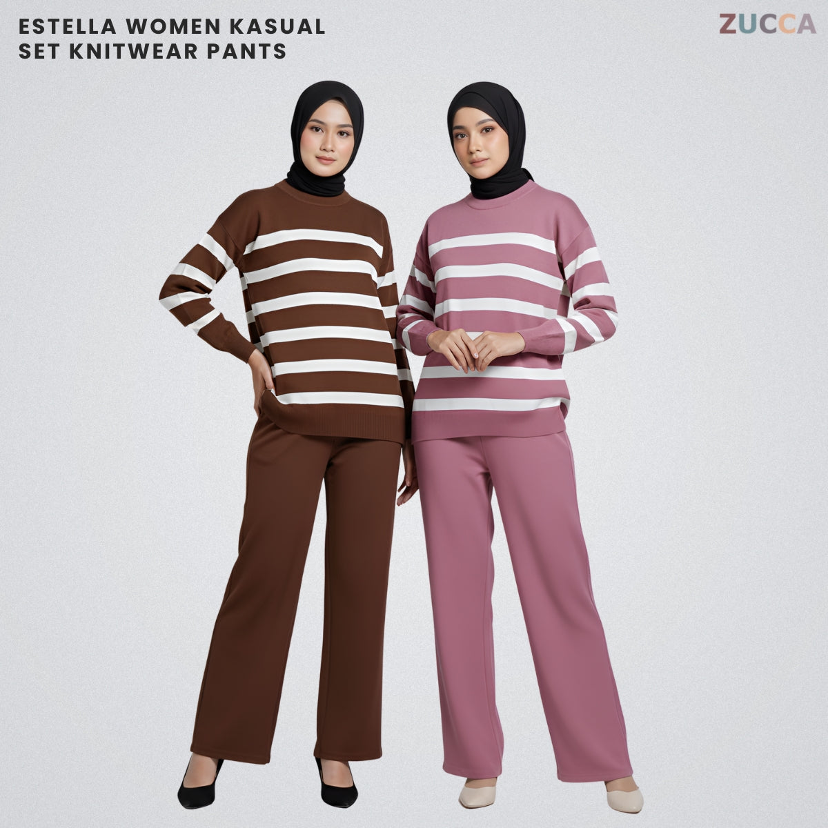 ZUCCA ESTELLA SET KASUAL WOMEN KNITWEAR PANTS - DMSET018