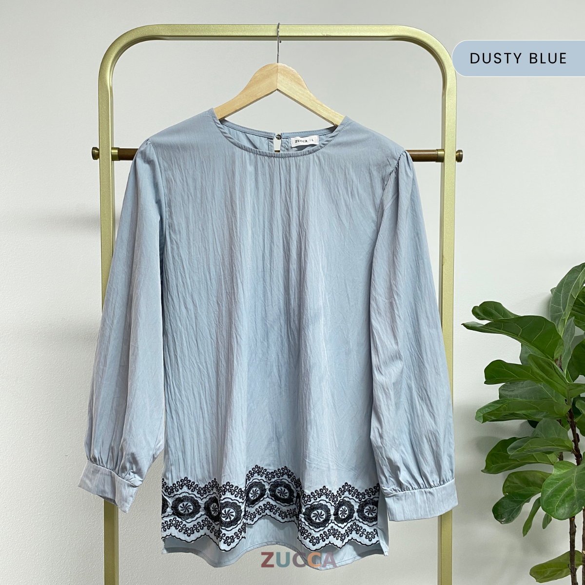 ZUCCA ATHENA BLAUS KASUAL WANITA - DM268 CRINKLED COTTON BLOUSE