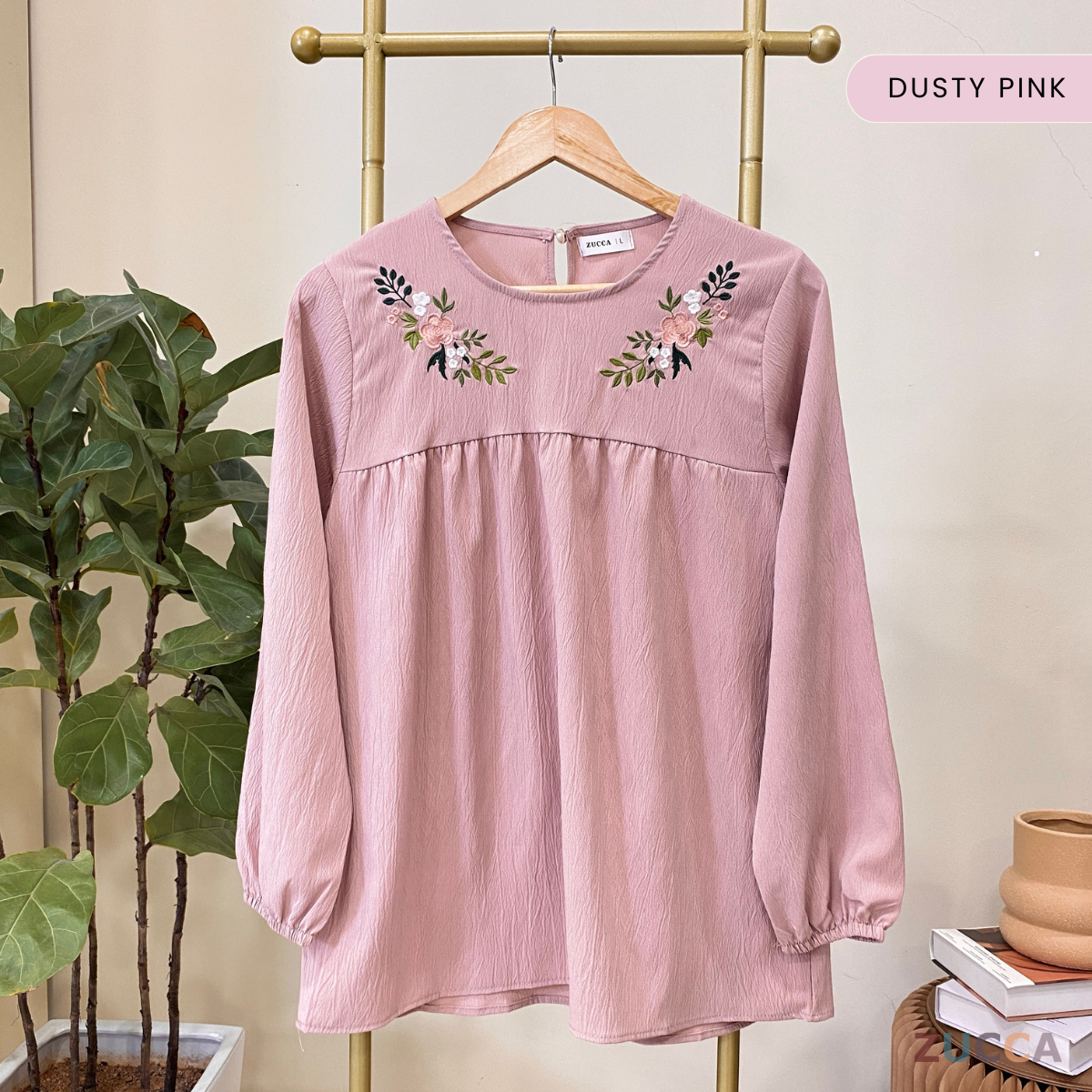 ZUCCA INAYA BLOUSE DOLLY SULAMAN FLORAL - DM242 GAYA KOREA Casual Cotton