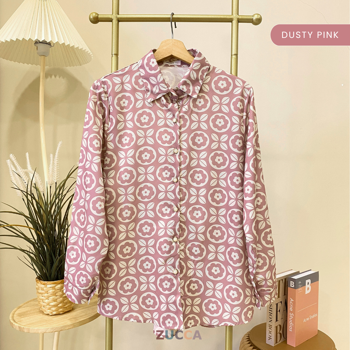 ZUCCA SIERRA ARTISAN PATTERNED BUTTON UP BLOUSE - DM249