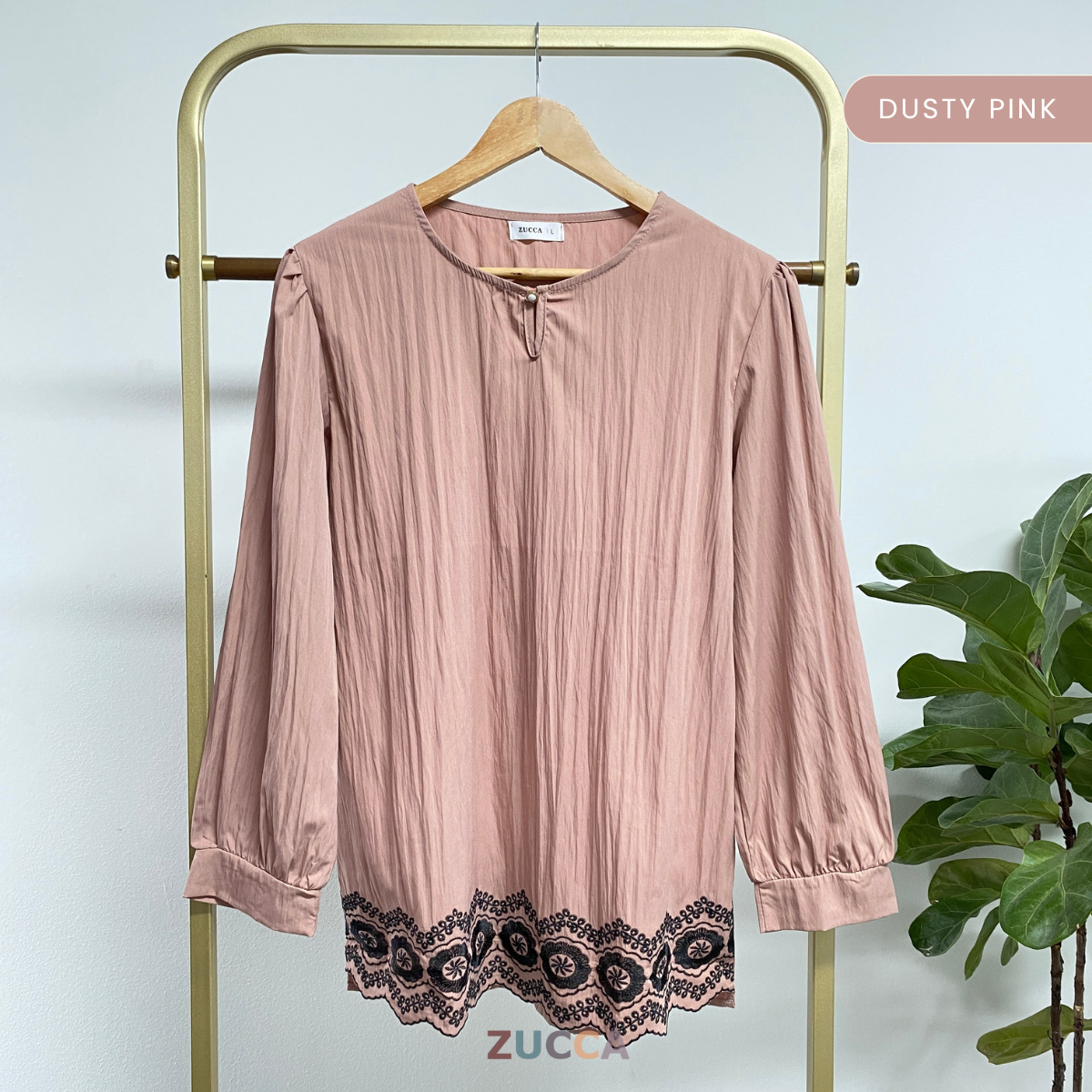 ZUCCA ATHENA BLAUS KASUAL WANITA - DM268 CRINKLED COTTON BLOUSE