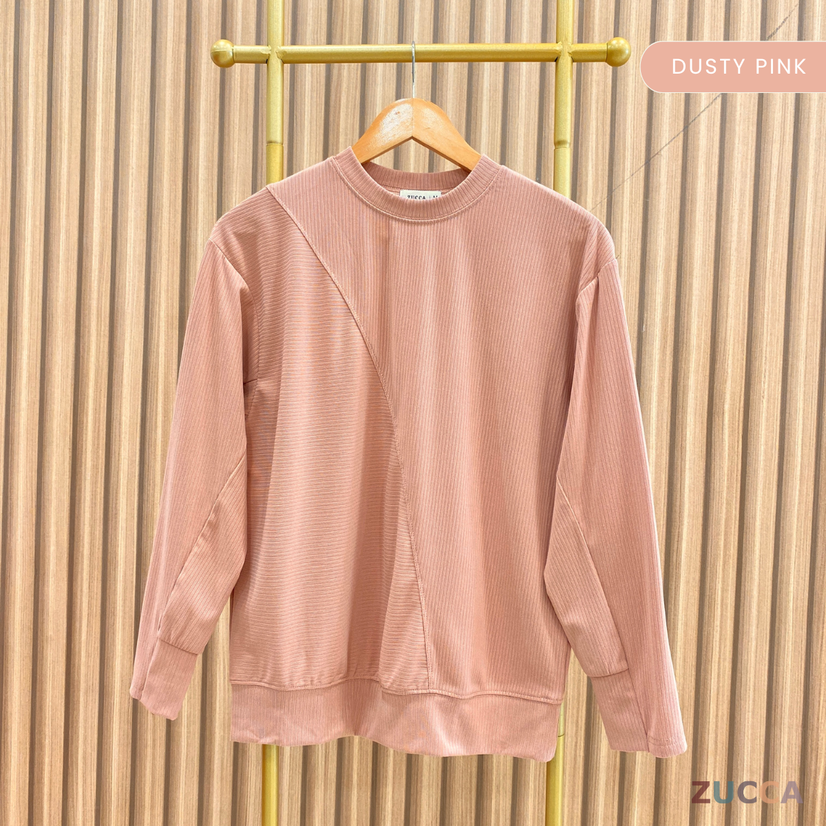 ZUCCA NALA RIB KNIT CASUAL SHIRT - MA023 WOMEN BLOUSE