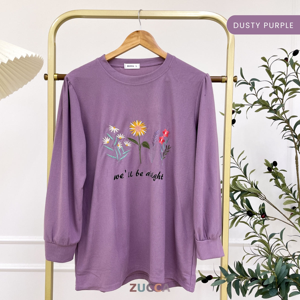 ZUCCA LADINA PEREMPUAN KASUAL EMBROIDERED SHIRT LONG SLEEVE- DM165