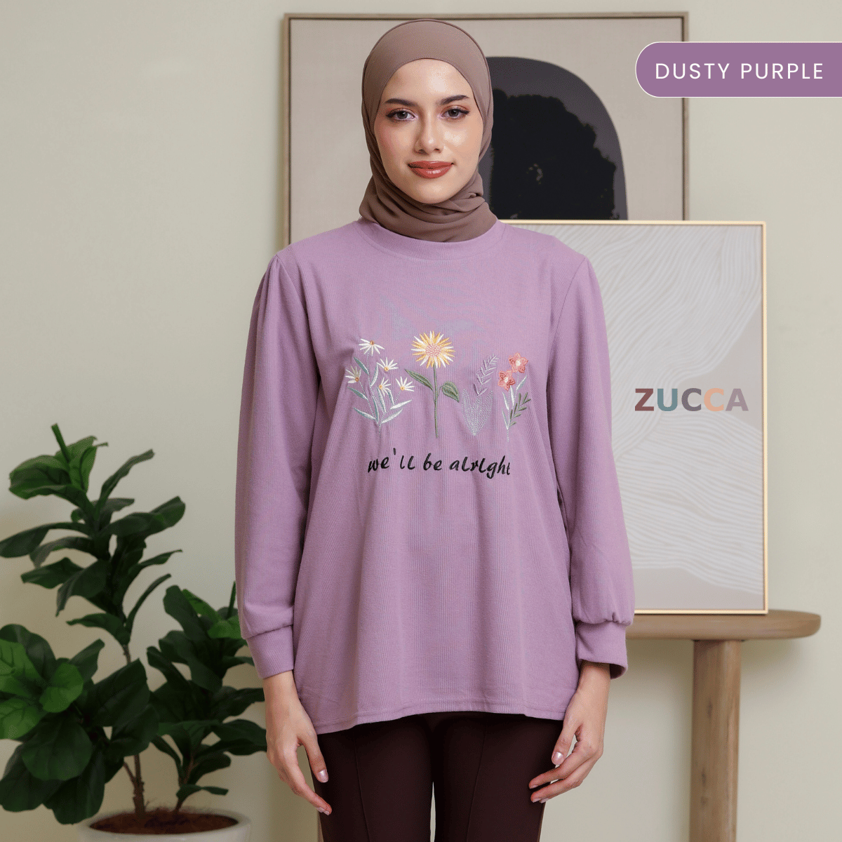 ZUCCA LADINA PEREMPUAN KASUAL EMBROIDERED SHIRT LONG SLEEVE- DM165