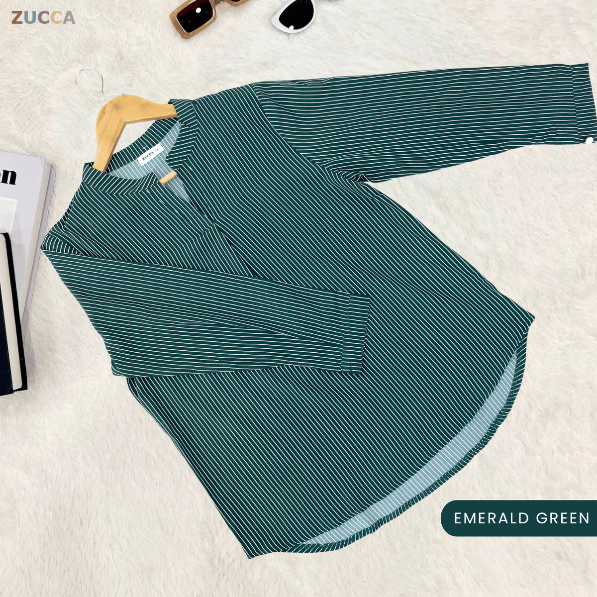 ZUCCA REINA COMFY PLAIN V-NECK BLOUSE - DM144