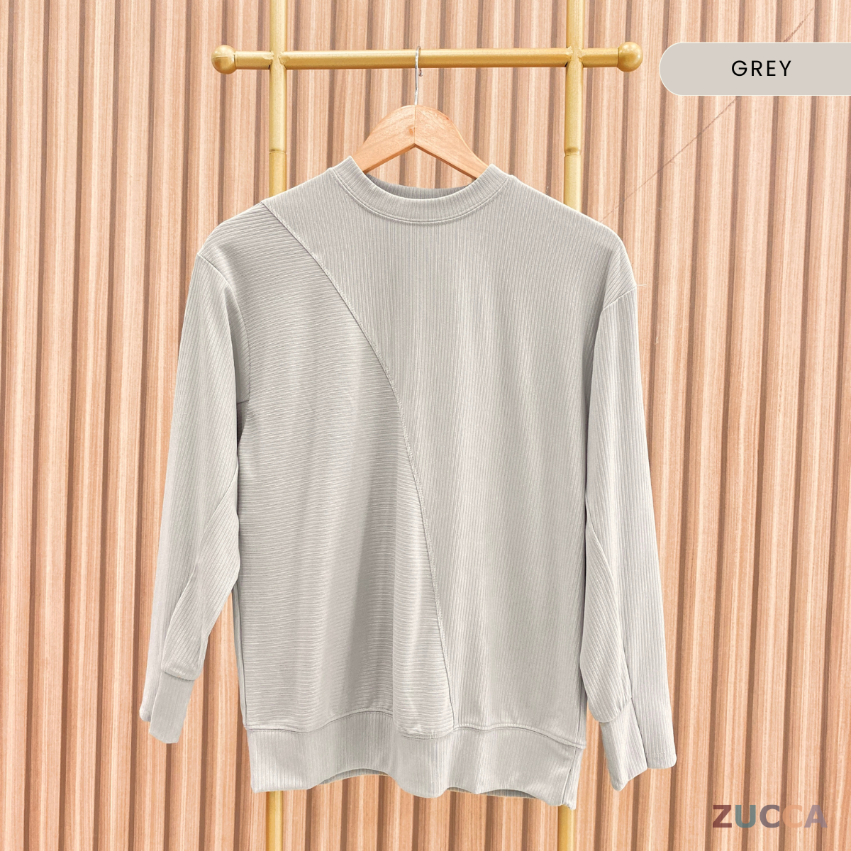 ZUCCA NALA RIB KNIT CASUAL SHIRT - MA023 WOMEN BLOUSE