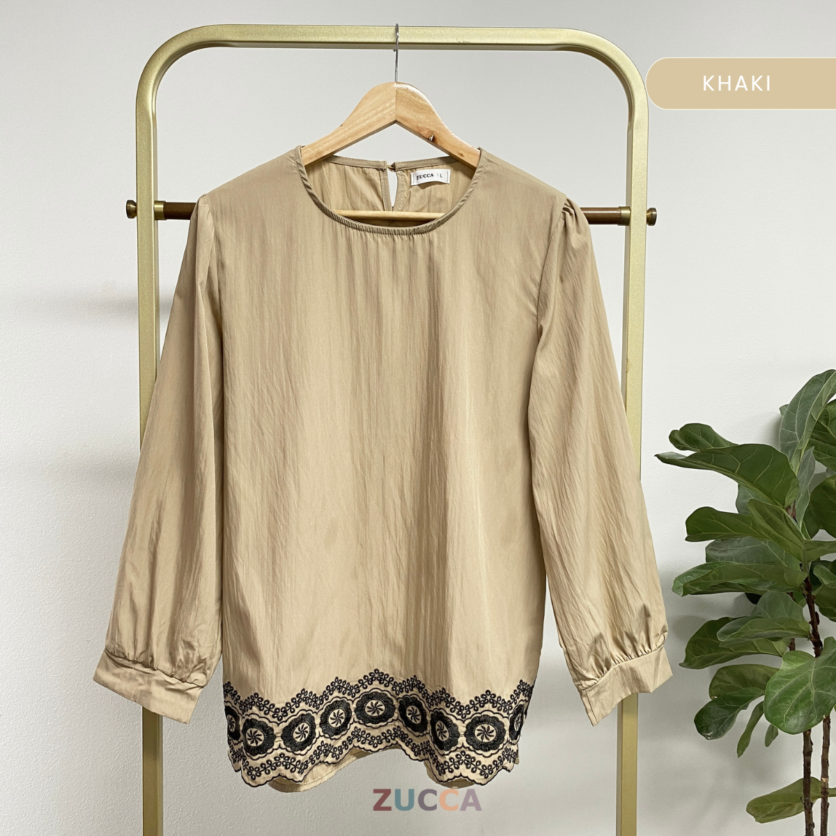 ZUCCA ATHENA BLAUS KASUAL WANITA - DM268 CRINKLED COTTON BLOUSE