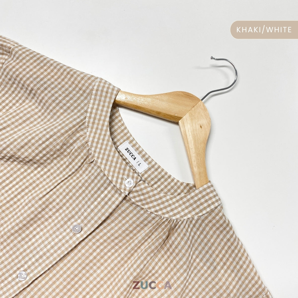 ZUCCA AMANDA BLAUS KASUAL BERPOLA GINGHAM - DM072A