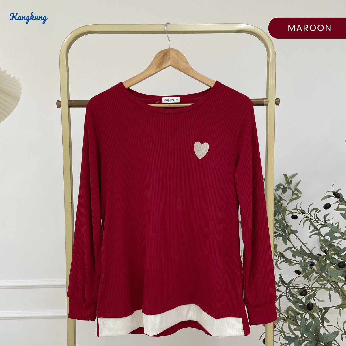 KANGKUNG ILANA BLOUSE RIBBED KASUAL YANG SELESA - KK1041