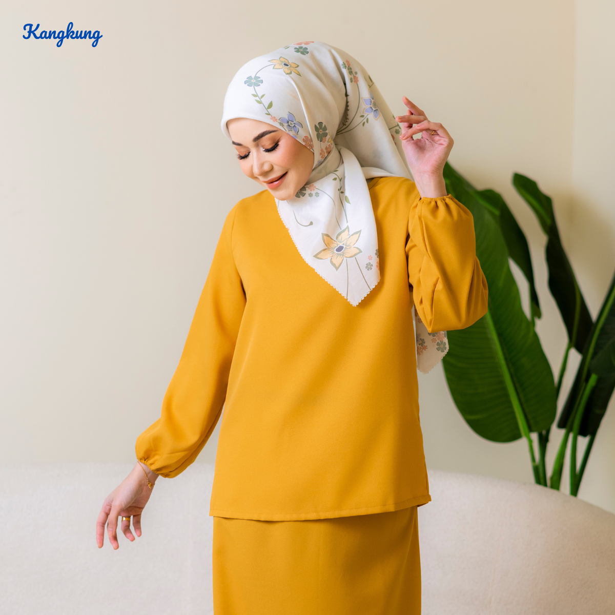 KANGKUNG IXORA SET MODEST DUA HELAI PLAIN – KK115
